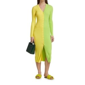 NWOT Staud Shoko Colorblocked Midi-Dress